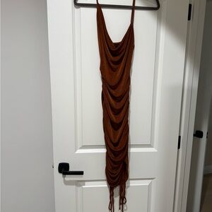 JLUX LABEL Brown Draped Dress